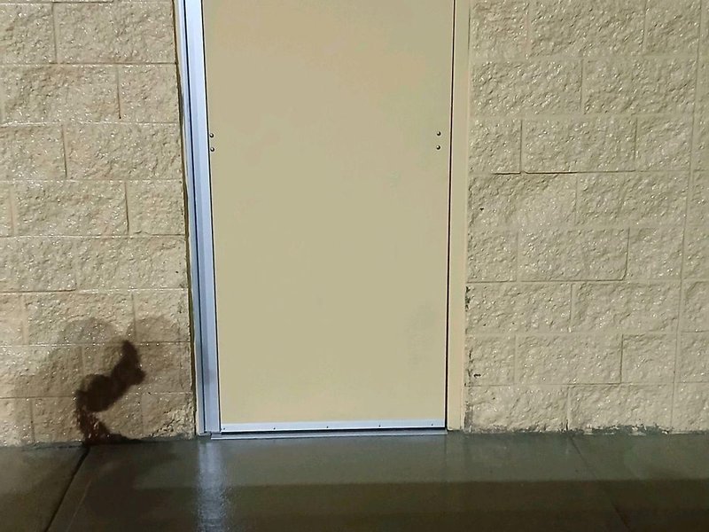 Completed storefront door and frame installation